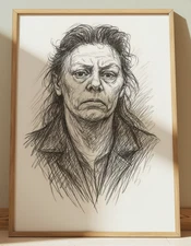 AILEEN WUORNOS DRAWING PRINT PORTRAIT SKETCH 8" x 10" SERIAL KILLER PRINT