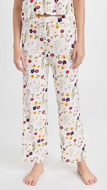 NWT M  Honeydew Intimates Women's All American PJ Set, Floral, Off White