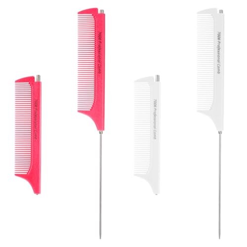 2Pcs Retractable Rat Tail Comb for Parting,Protable Fine Tooth Teasing Comb