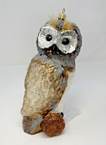 Multicolored Owl Ornament Feathers Glitter Neiman Marcus? Stunning 9in