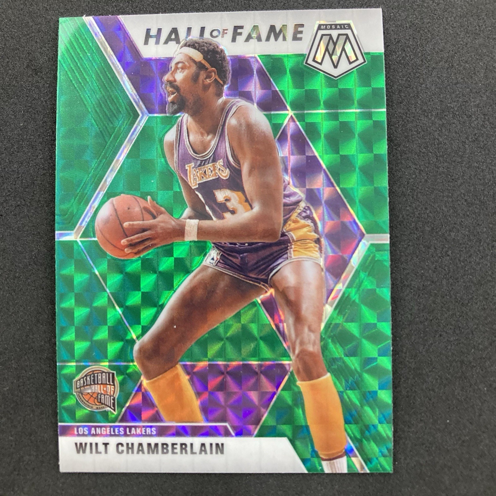 Wilt Chamberlain 2019-20 Panini Mosaic Green Mosaic Prizm #285 LA Lakers