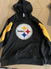 PITTSBURGH STEELERS NFL TEAM APPAREL PULLOVER HOODIE SWEATSHIRT - YOUTH MEDIUM