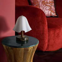 Habitat x Morris & Co. Glass Shade Table Lamp 21cm Marble Base G9 IP20 5W NEW