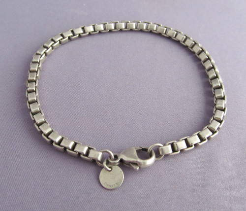AUTHENTIC STERLING Tiffany & Co. Sterling VENETIAN BOX LINK CHAIN BRACELET