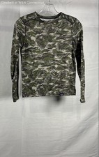 Chemise enfant Patagonia vert camouflage capilène couche de base manches longues taille L 12
