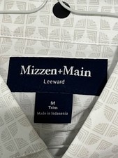 NWOT Mizzen & Main Leeward Performance Dress Shirt Mens M Geometric Button Up 