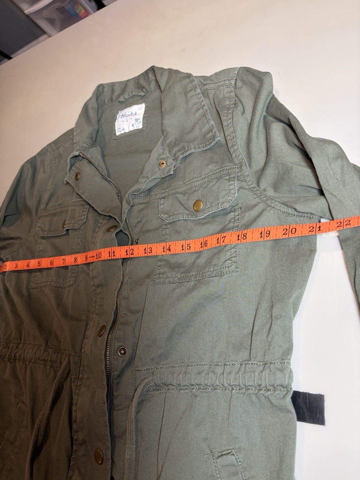 Mudd Women's Utility Jacket Large Drawstring Full… - image 9