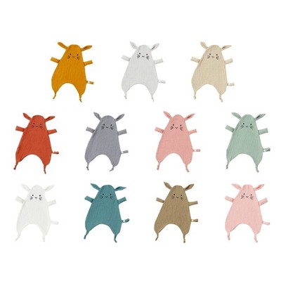 Two-Layer Muslin Baby SnuggleBlanket with Embroidered Lovely Puss Design Gift