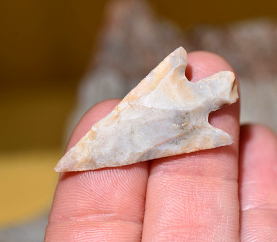 African Neolithic Stone Projectile Knapped Arrowhead Point Sahara Desert, Africa