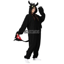 Pigiama Onesie Drago Toothless Per Uomo E Donna – Costume Cosplay Con Coda E Cappuccio, Perfetto Per Halloween E Natale