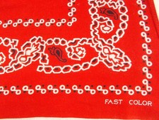 MINT VTG Antique RARE FAST COLOR CHAIN LINK Cotton Biker USA BANDANA Hanky NOS