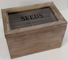 Wood Seed Saving Box, Seed Storage Organizer Case, Seed Packet Storage Organizer