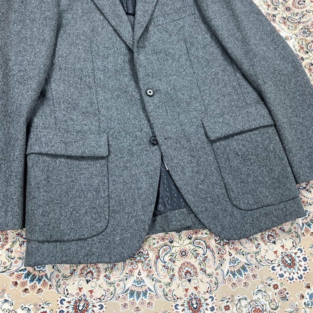 S, Size 40R] Kenneth Field Fox Flannel Sack Blazer — Grey / Japan