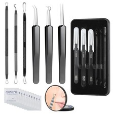 Pimple Popper Tool kit Blackhead Remover Comedone Extractor Kit with Box for ...