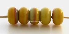 5 YELLOW BRICK ROAD * donut handmade lampwork glass spacer beads TANERES sra