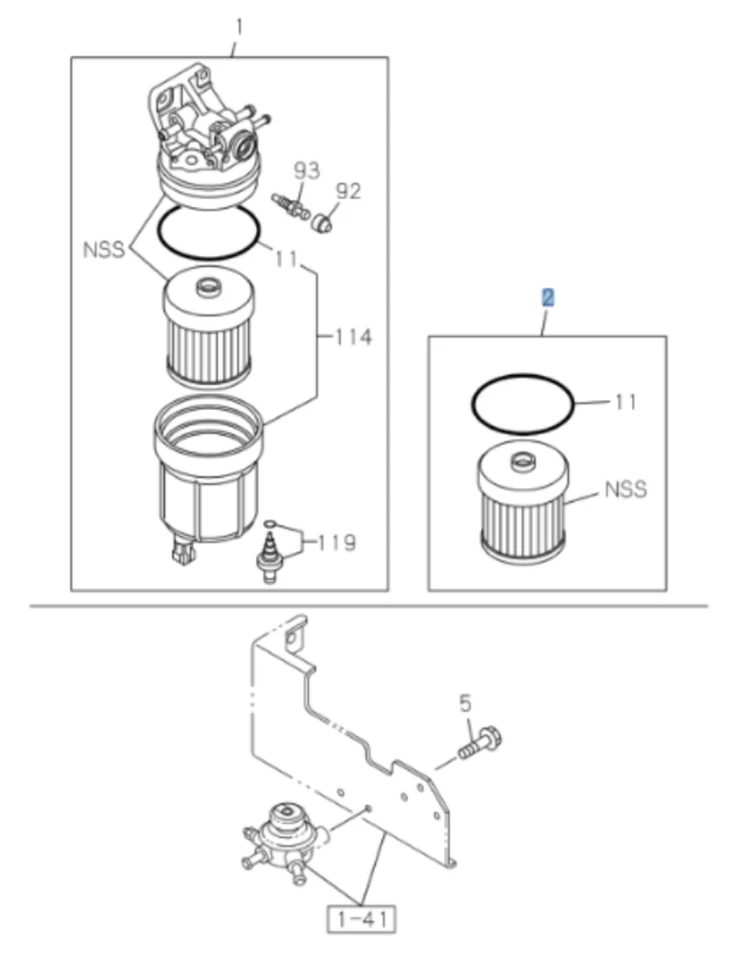 Fuel Filter Element OEM for ISUZU NPR NQR NPR-HD 4JJ1 3.0 4HK1 5.2L 07-19 - Изображение 2 из 4