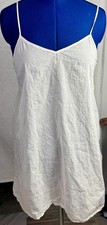 i state white linen slip dress minimalist summer beach boho airy spaghetti strap