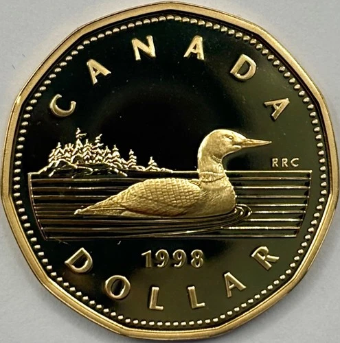 Photo of a 1998 Canada Loonie from an eBay listing that sold on Jul 14, 2026