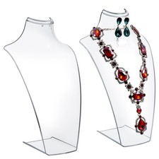 MyGift 12 Inch Clear Acrylic Necklace and Earring 3D Bust Jewelry Display Sta...
