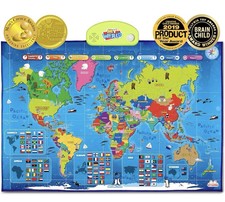 BEST LEARNING i-Poster My World   Interactive Talking World Map Kids Ages 5-12