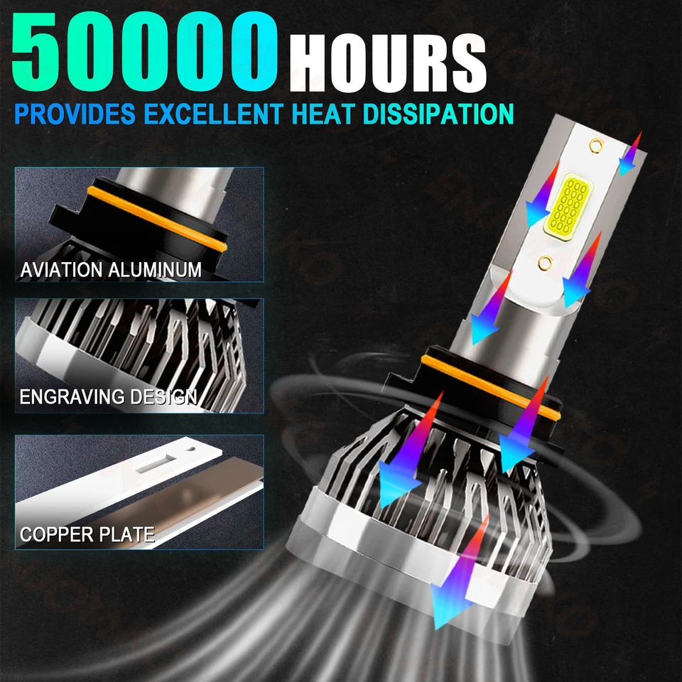 For Chevrolet Suburban 2500 2000-2006 LED Headlight Bulbs Low Beam Lights White - Изображение 2 из 4