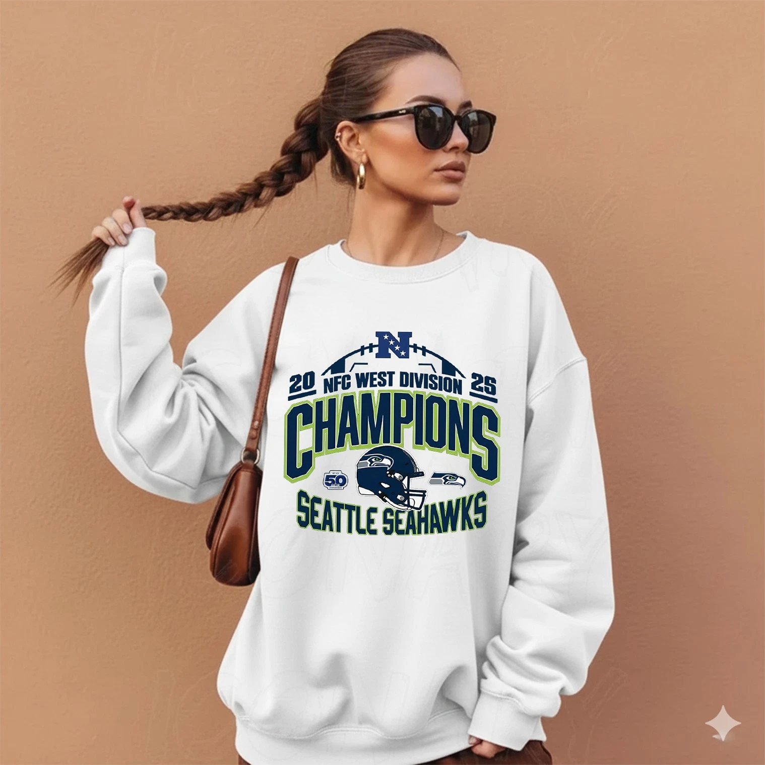 Seattle Seahawks 2025 NFC West Division Champions Helmet Sweatshirt