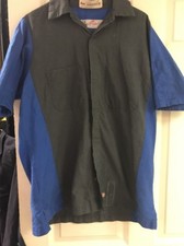 Red Kap Short Sleeve blue/grey Work Shirt Medium Nice Used. 3 for 12