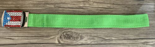 Puerto Rico Belt Heritage Green Adjustable (Unisex) Fit up to 48" - Picture 1 of 1