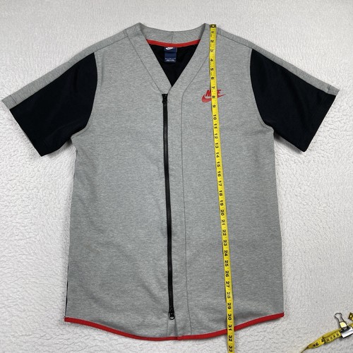 Nike Shirt Mens Large Gray Black Zip AV 15 Top Activewear Athleisure Baseball - Picture 9 of 14