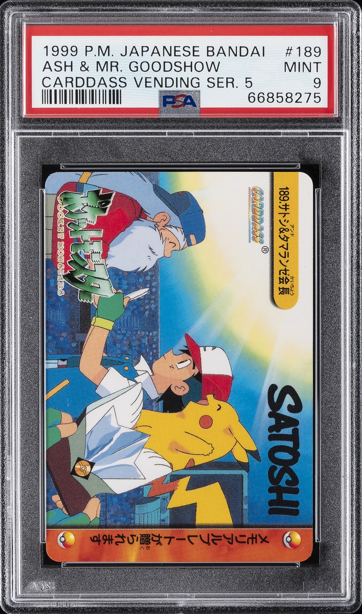 1999 POKEMON JPN BANDAI CARDDASS VENDING SER 5 #189 ASH & MR