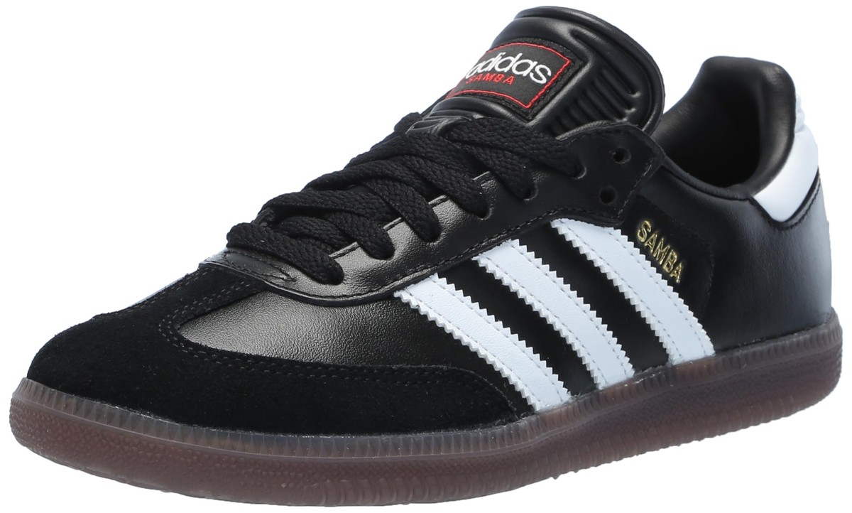 adidas Unisex Samba Indoor Sneaker Black/White/Vivid Red 9.5