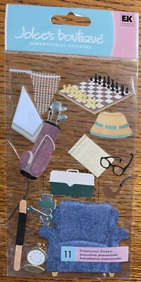RARE Jolees Grandpa Lounge Chair Chess Golf Clubs Fishing Newspaper Glasses Pioe