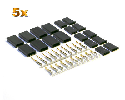 5 Paar JR Graupner Servo Stecker Buchsen Vergoldet JST-SH Servo Crimp Set Pins
