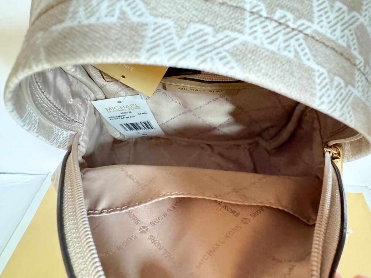 MICHAEL KORS MAISIE XS MINI 2 IN 1 BACKPACK + POUCH JACQUARD LOGO