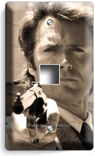 CLINT EASTWOOD WITH GUN MOVIE STAR LIGHT SWITCH OUTLET PLATES WESTERN ROOM DECOR