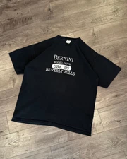Vintage Bernini Rodeo Drive Beverly Hills Men's Single Stitch Black T-Shirt - XL