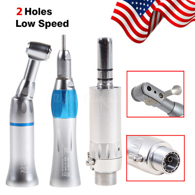 2/4Holes Dental Low Speed E-type Air Motor Handpiece Push Button Contra Angle ty