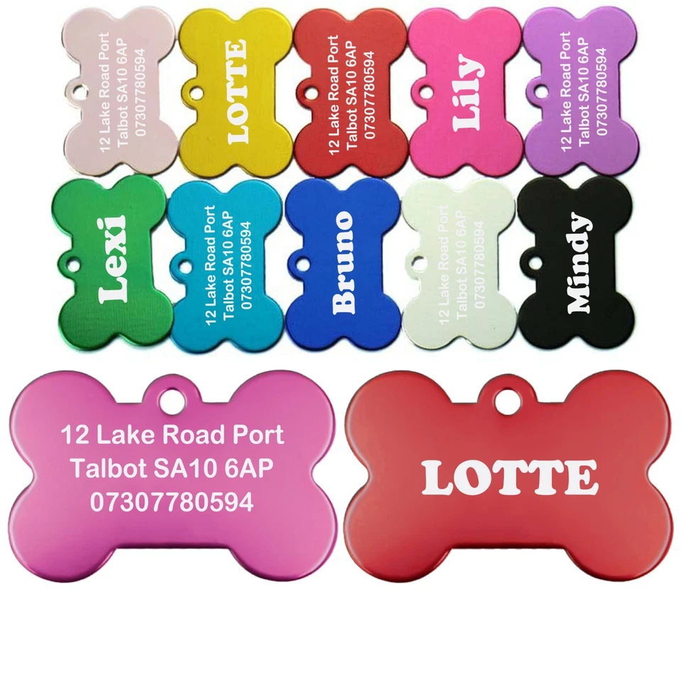 GUTE Dog Tag Personalised Engraved ID Pet Tags Cat Identification Collar Name Tag