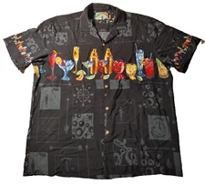 Paradise Found Shirt XL Alcohol Margaritas Lemon Hawaiian Party Dice Casino