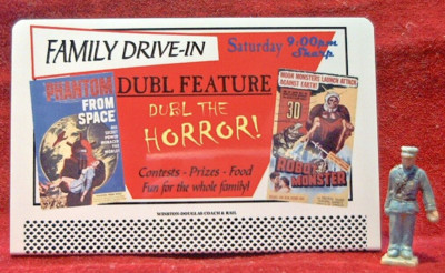 PHANTOM FROM SPACE / ROBOT MONSTER 1953 _ #47A4 O/S SCALE METAL BILLBOARD