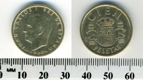 Spain 1988 - 100 Pesetas Aluminum-Bronze Coin - Juan Carlos I - #1 - 第 1/6 張圖片