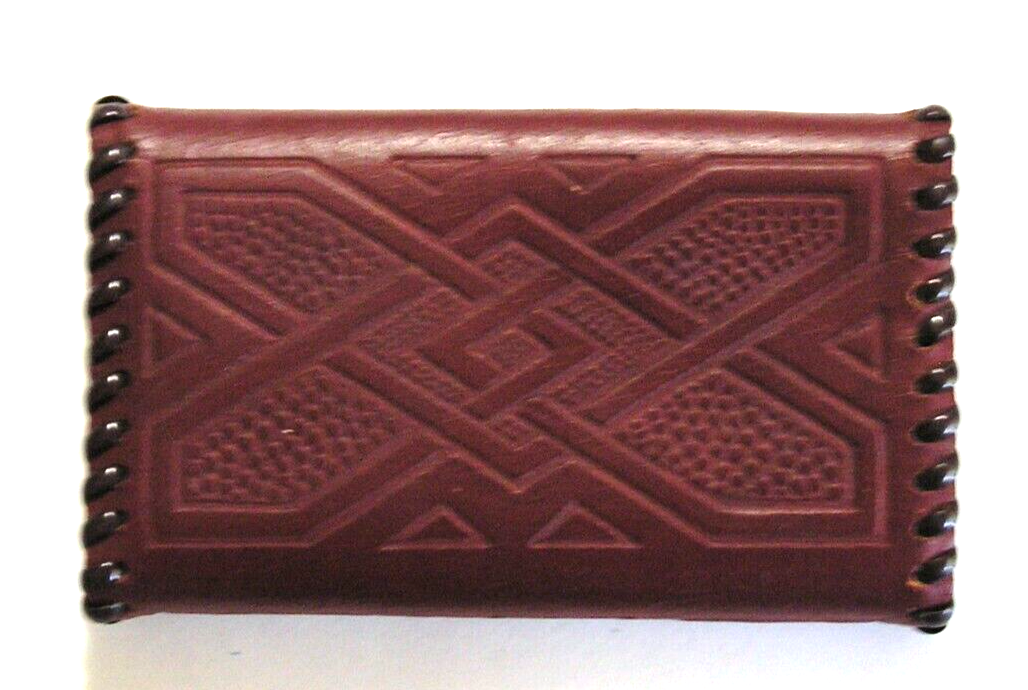 Vintage Leather Western Style Key Holder Tri Fold Key Wallet