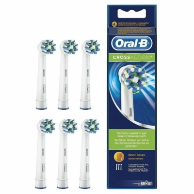 6 testine oral-b spazzolini di ricambio crossaction originali braun testina cros