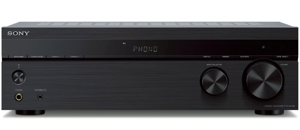 Sony 2 Channel Stereo Receiver with Phono Inputs and Bluetooth Connectivity
