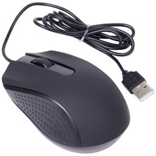 Ambidextrous USB Optical Mouse with 3 Buttons  Scroll Wheel Black Color 