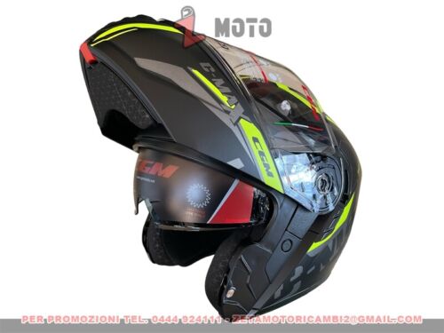 casco modulare modular helmet CGM 569G C-MAX CITY Nero Giallo fluo opaco - Picture 1 of 3