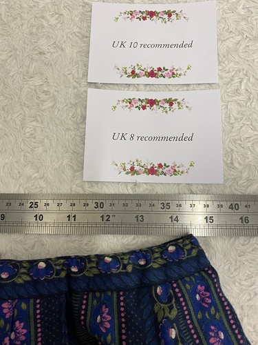 Vintage Floral Blue Skirt Long Striped Pleated 8 10 Cotton Landhaus Boho Summer - Picture 8 of 12