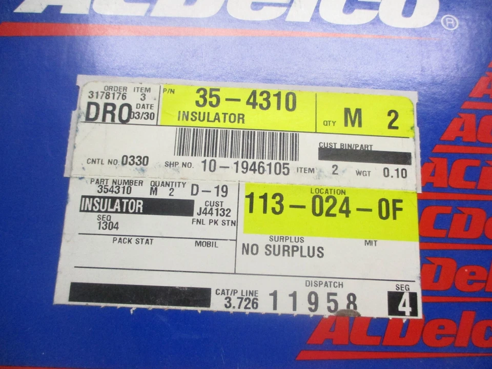 AC Delco 354310 Carburetor Gasket Insulator - Image 3 of 3