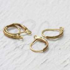 10 Pieces Raw Brass Metal Earring Hooks-Lever Back 16x10mm CW-321C-I-8X