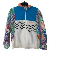 Head Jacket Womens Size M Vintage 80s Multicolor Track Full Zip Geometric Print